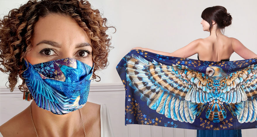 I Create Wearable Artistic Scarfs Inspired By Owls, Ravens, Swans, And Other Majestic Birds (30 Pics) I Create Wearable Artistic Scarfs Inspired By Owls, Ravens, Swans, And Other Majestic Birds (30 Pics)