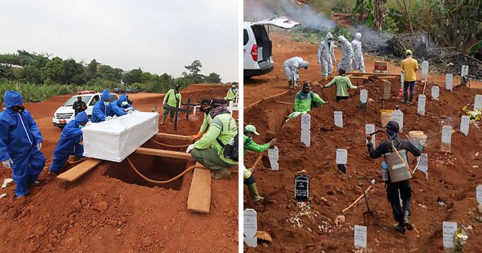 Local Authorities Order Anti-Maskers To Dig Graves For COVID-19 Victims In Java, Indonesia