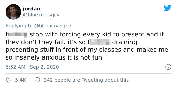 Twitter User Says Teachers Shouldn’t Force Anxious Students To Present In Front Of The Class, Sparks A Heated Discussion Twitter User Says Teachers Shouldn’t Force Anxious Students To Present In Front Of The Class, Sparks A Heated Discussion