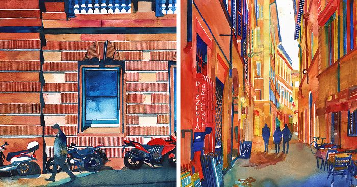 I Drew These 27 Bright Summer Watercolors Based On Beautiful Southern European Cities