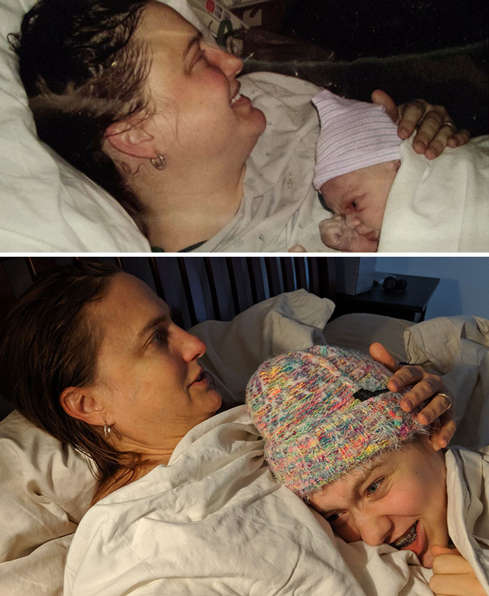 My Mother's Day Photo Re-Creation. My Daughter Is 15 Years Old