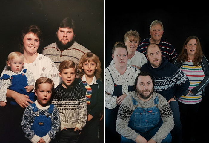 I Forced My Family To Recreate My Favorite Family Picture From 33 Years Ago