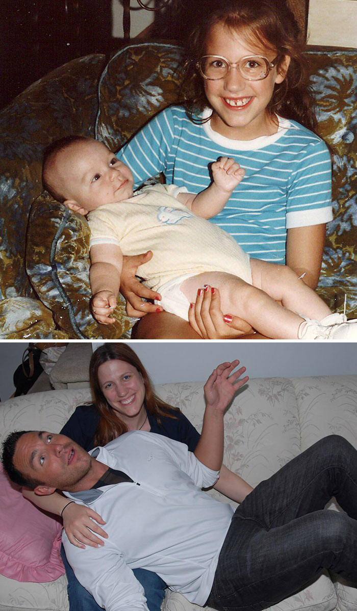 My Cousin Holding Me As A Baby In 1984 vs. 2011