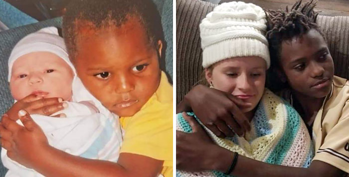 My Son And Daughter's First Picture Together And Again 12 Years Later