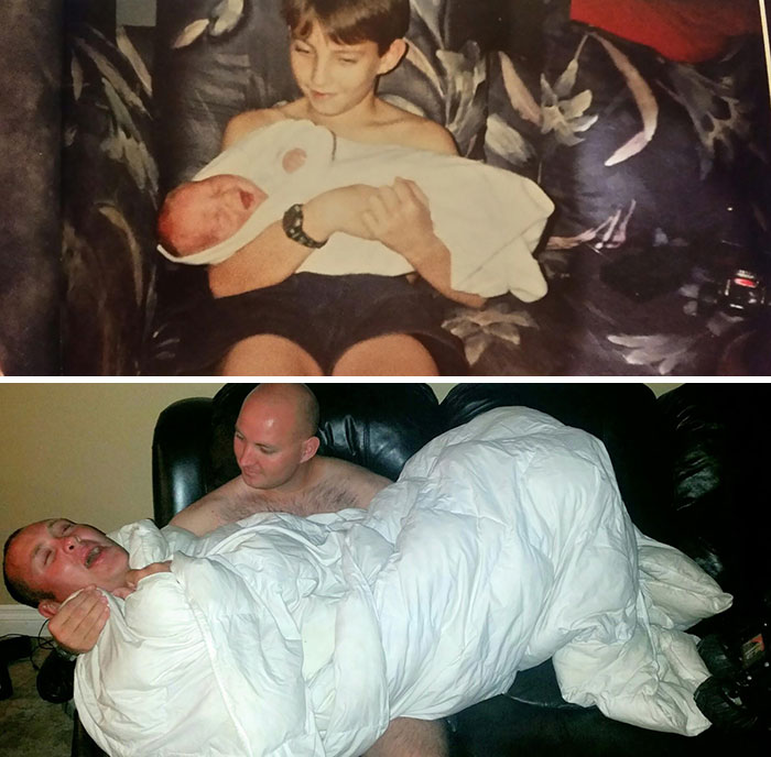 Me And My Uncle Recreated A Pic 22 Years Later... It Went As Expected