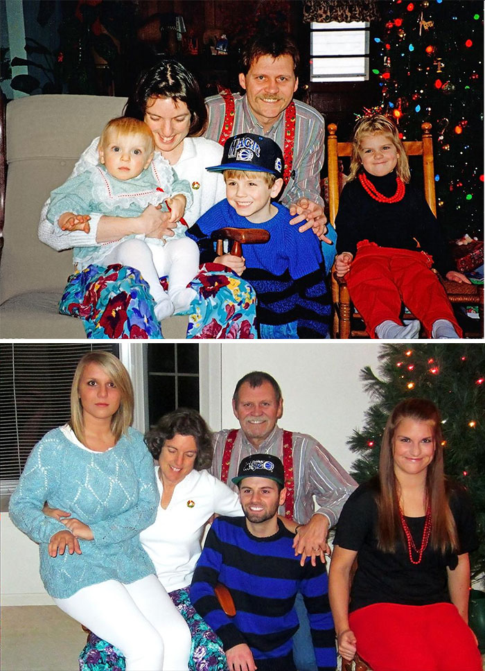 My Family Christmas Photo Recreated 20 Years Later