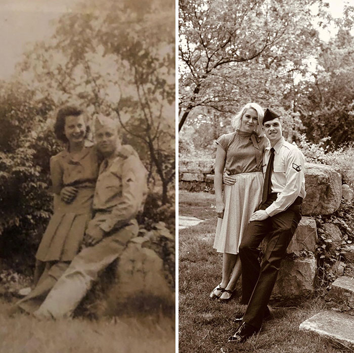 My Grandparents In The 40’s & My Boyfriend And I Now