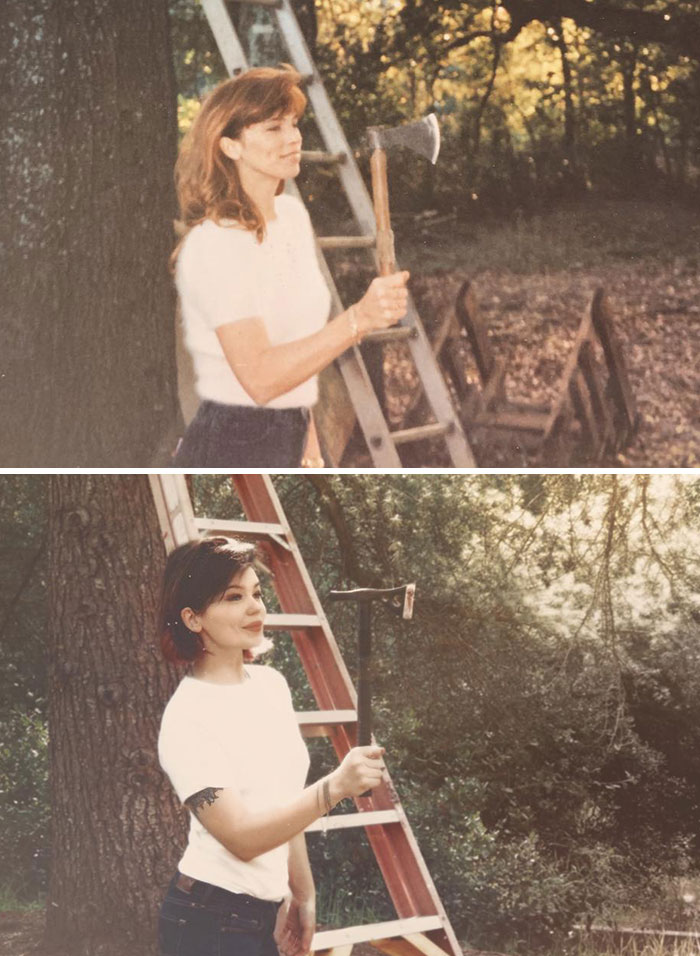 I Recreated A Photo Of My Mom. 1992 And 2020, Respectively