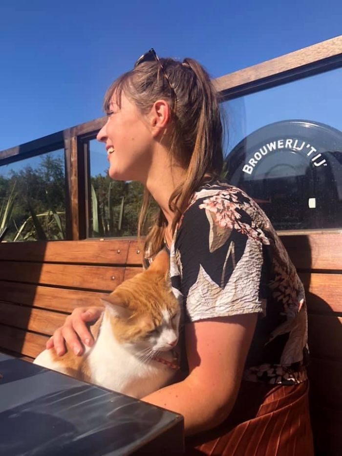 Just Having Lunch And Then Suddenly This Cat Jumped On My Lap. Obviously I Was Not Thrilled By This At All!