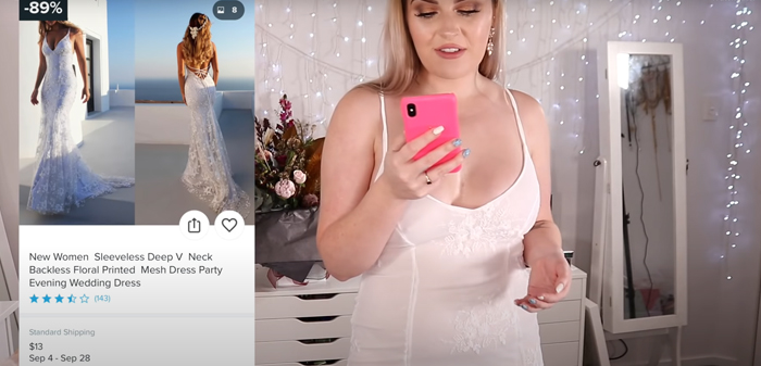 Woman Orders 10 Wedding Dresses From The Wish App, Shows The Expectations Vs. Reality Woman Orders 10 Wedding Dresses From The Wish App, Shows The Expectations Vs. Reality
