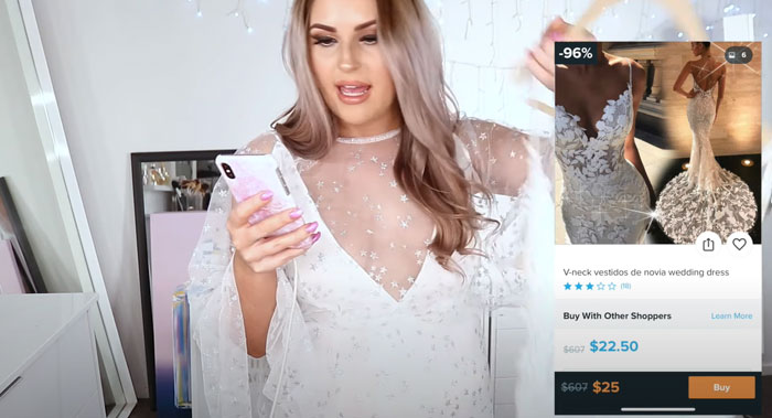 Woman Orders 10 Wedding Dresses From The Wish App, Shows The Expectations Vs. Reality Woman Orders 10 Wedding Dresses From The Wish App, Shows The Expectations Vs. Reality