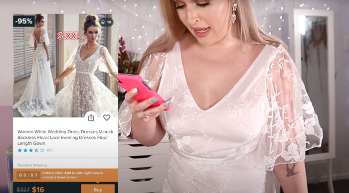 Woman Orders 10 Wedding Dresses From The Wish App, Shows The Expectations Vs. Reality Woman Orders 10 Wedding Dresses From The Wish App, Shows The Expectations Vs. Reality
