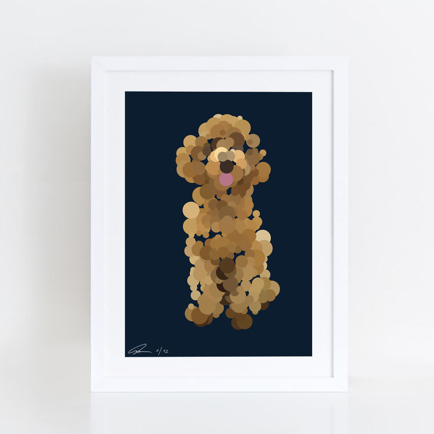 I'm Making Wooden Pointillist Happy Life-Size Dogs Showing Their Tongues