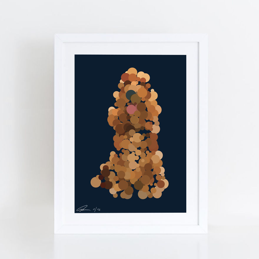 I'm Making Wooden Pointillist Happy Life-Size Dogs Showing Their Tongues