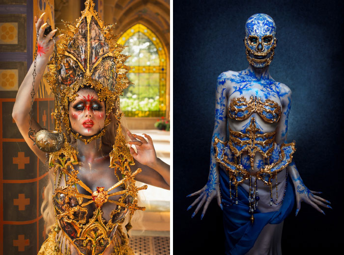I Handmake Costumes From The Lightweight Wearable Porcelain And Stained Glass I Created, Here Are My Best Costume Designs (New Pics)