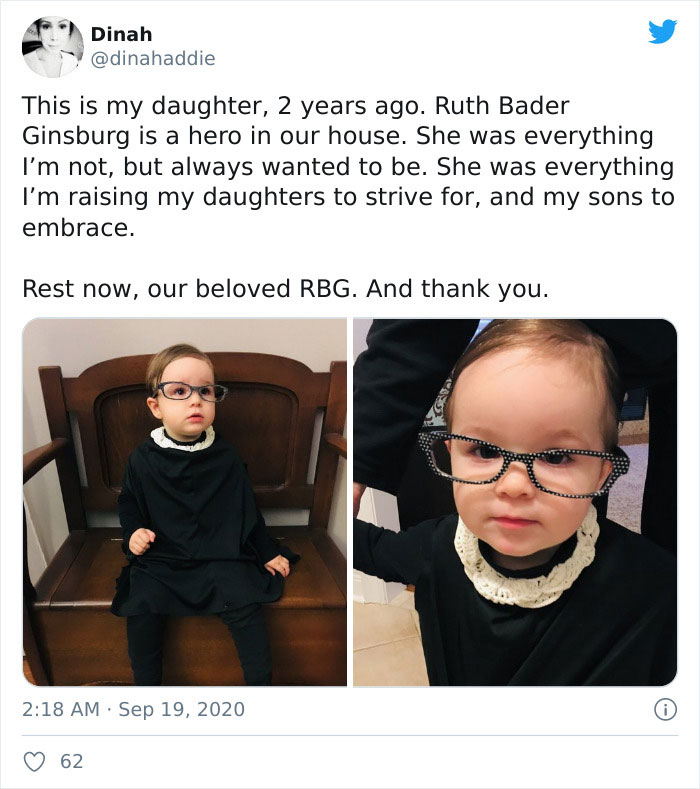 Parents Are Dressing Up Their Daughters As Ruth Bader Ginsburg Because She Was 'Everything [They] Should Strive For'
