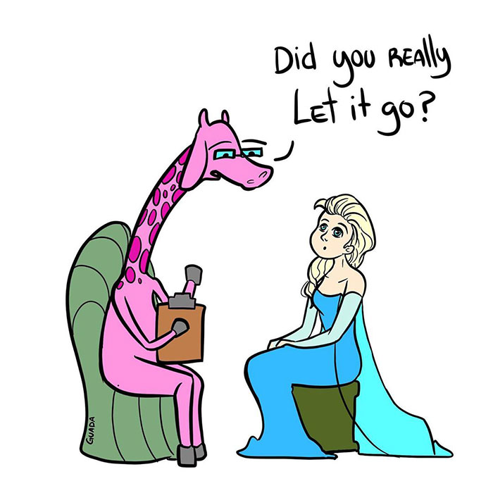 Artist Imagines What Would Happen If Disney Princesses Visited A Psychotherapist (10 Pics)