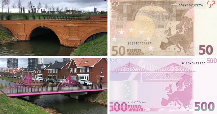 Euros Bills Were Intentionally Drawn Not To Represent Real Bridges, So This Guy Built Them One By One On This River