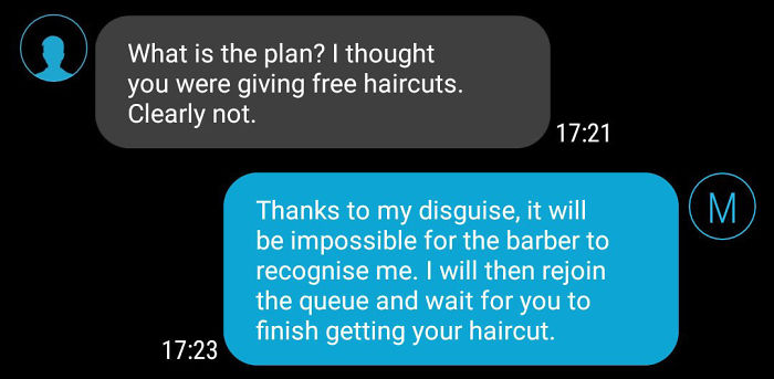 Guy Shares A Hilarious &ldquo;I&rsquo;ll Pay For Both Of Us&rdquo; Tactic On Twitter To Get Free Haircuts Where Nobody Actually Pays