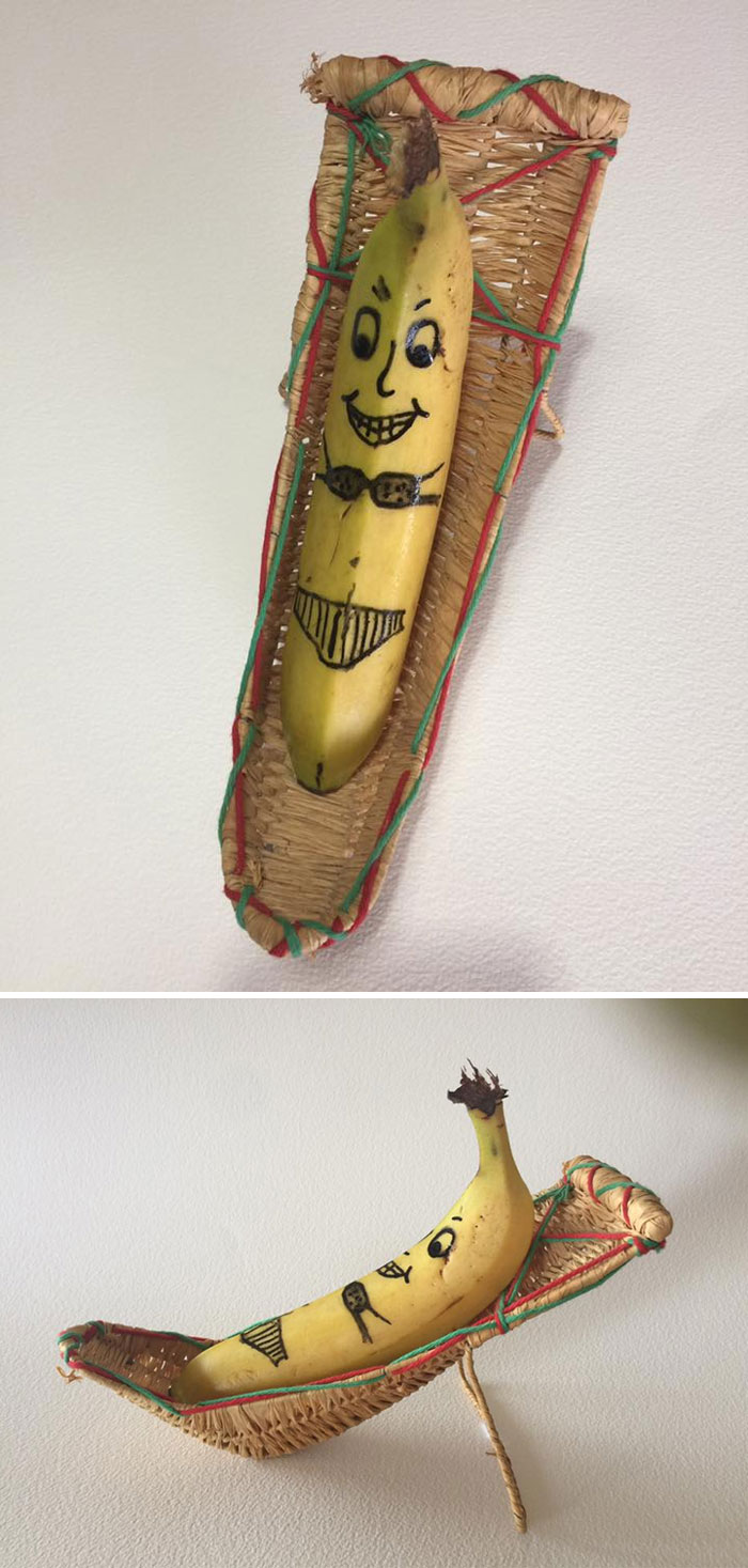 Found This Woven...umm...thing At A Thrift Shop. I Can Only Presume It's A Literal Banana Lounge. Banana Wearing A Bikini For Scale