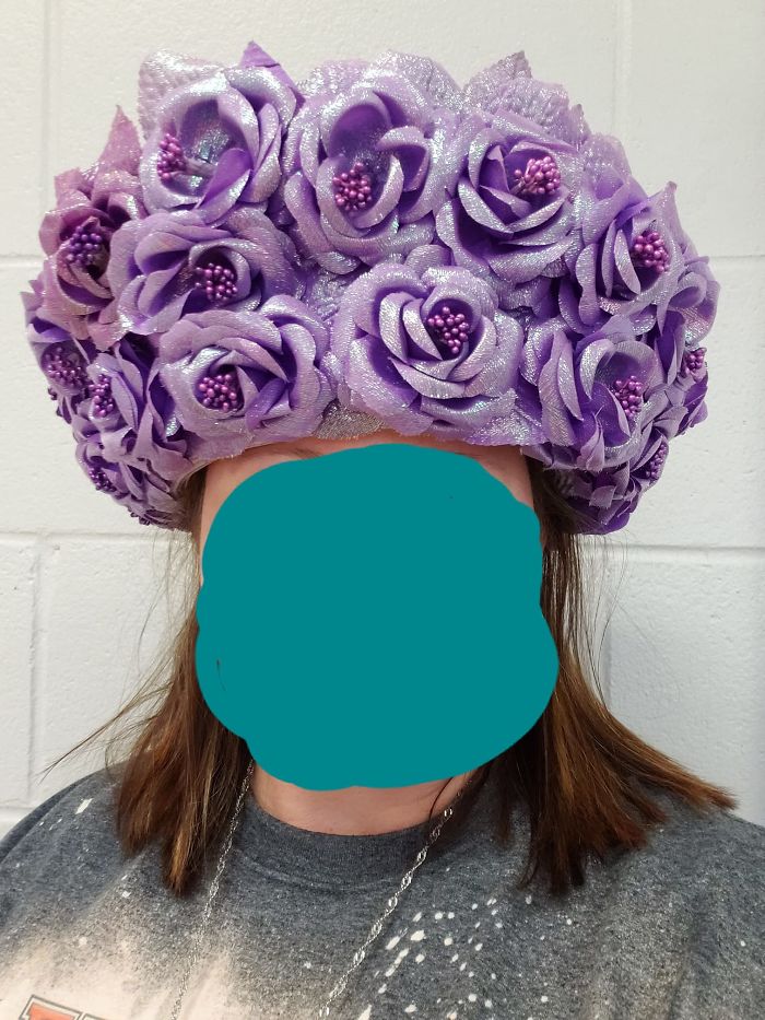 I Found This Hat At A Local Thrift Store. Since Today Was Hat Day At The School Where I Teach, I Knew I Had To Wear It. My Daughter Avoided Me All Day In The Halls And I'm Not Quite Sure Why