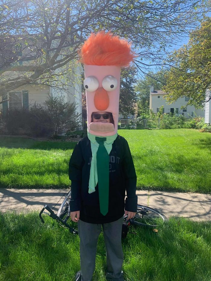 My Son Scored This Awesome Beaker Head Sitting On The Curb. Now He Needs To Find A Lab Coat. He Is A Ver Happy Muppet Fan Right Now. Appears To Be Handmade, Very Well Done
