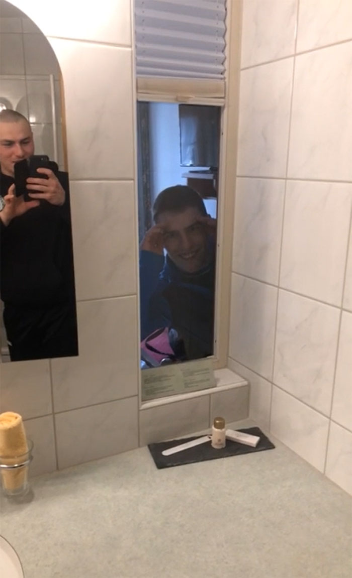 When You Just Want To Be Alone In Your Hotel Room Bathroom, But It Has A Window For No Reason