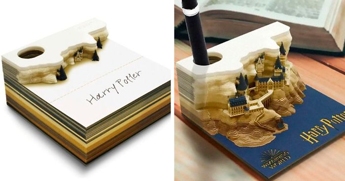 Perfect Gift For Every Harry Potter Fan: This Memo Pad Reveals Hogwarts Castle The More You Peel It Away