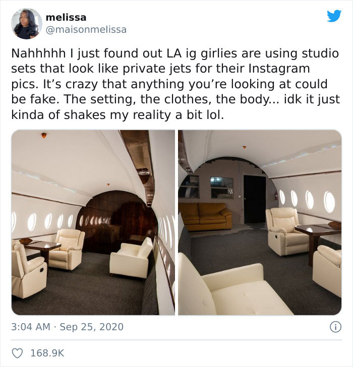 Turns Out, Influencers Are Using Studio Sets To Make Them Look Like They're Flying On Private Planes And Here're 6 Examples Turns Out, Influencers Are Using Studio Sets To Make Them Look Like They're Flying On Private Planes And Here're 6 Examples