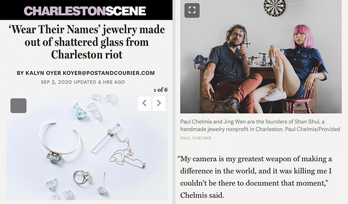 Couple Receives Huge Backlash After Releasing ‘Wear Their Names' Jewelry Made Out Of Shattered Glass From Charleston Riot Couple Receives Huge Backlash After Releasing ‘Wear Their Names' Jewelry Made Out Of Shattered Glass From Charleston Riot