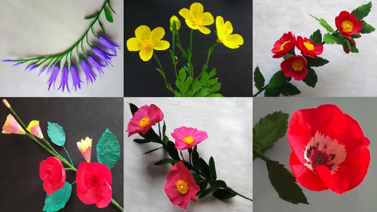 6 Easy Crepe Paper Flowers