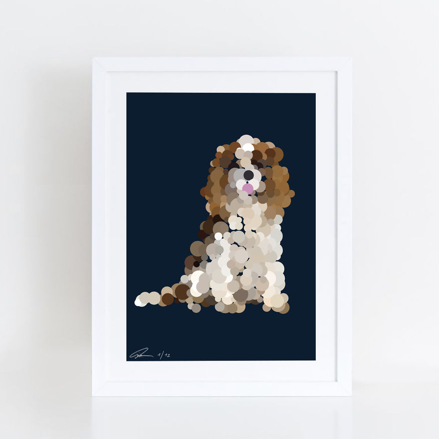 I'm Making Wooden Pointillist Happy Life-Size Dogs Showing Their Tongues