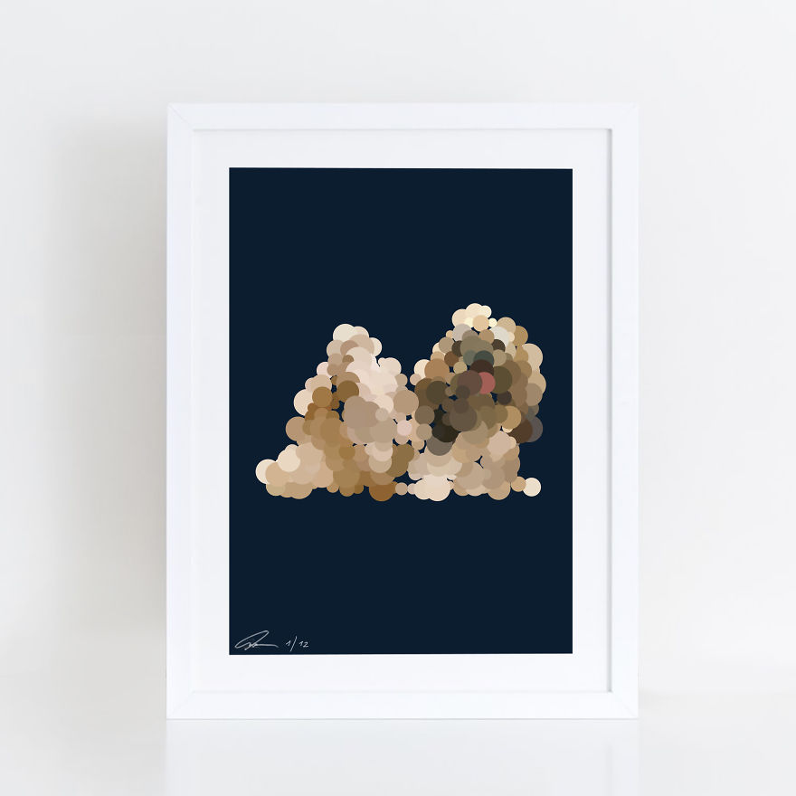 I'm Making Wooden Pointillist Happy Life-Size Dogs Showing Their Tongues