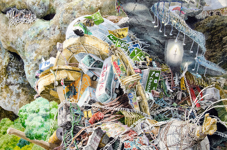 Japanese Artist Fits Entire Worlds Into His Drawings, And His Surreal Works Take Him Years (28 Pics) Japanese Artist Fits Entire Worlds Into His Drawings, And His Surreal Works Take Him Years (28 Pics)