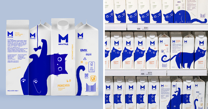 Russian Designer Gave These 4 Milk Product Packages Adorable Makeovers