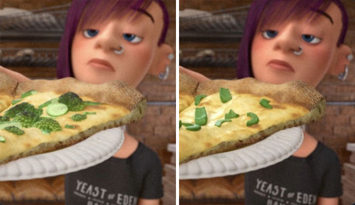 In Inside Out, The Pizza Toppings Were Changed From Broccolis To Bell Peppers In Japan, Since Kids In Japan Don’t Like Bell Peppers. Pixar Localised The Joke