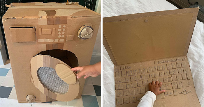 This Mom Is Repurposing Cardboard Into Fun And Accurate Everyday Household Items And Interactive Toys