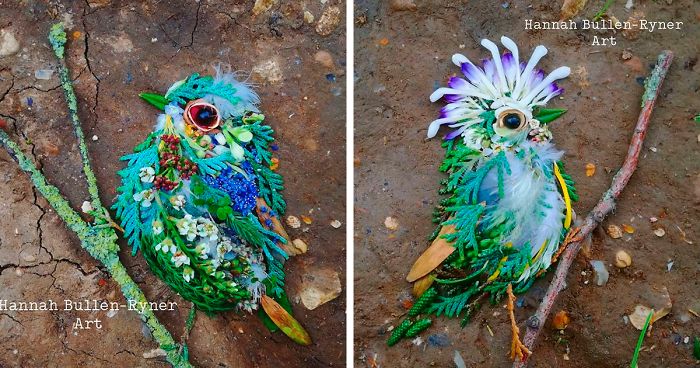 Artist Uses Leaves And Flowers To Create Mesmerizing Bird Portraits (30 Pics)