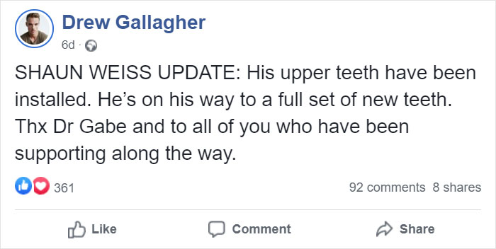 'The Mighty Ducks' Star Shaun Weiss Has Been Sober From Meth For More Than 230 Days, Receives New Teeth As A Gift
