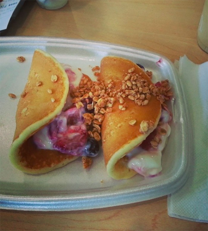 Create Your Own Mcbrunch By Ordering Hotcakes And A Kid's Meal Fruit Bag To Make Your Own "Crepes!"