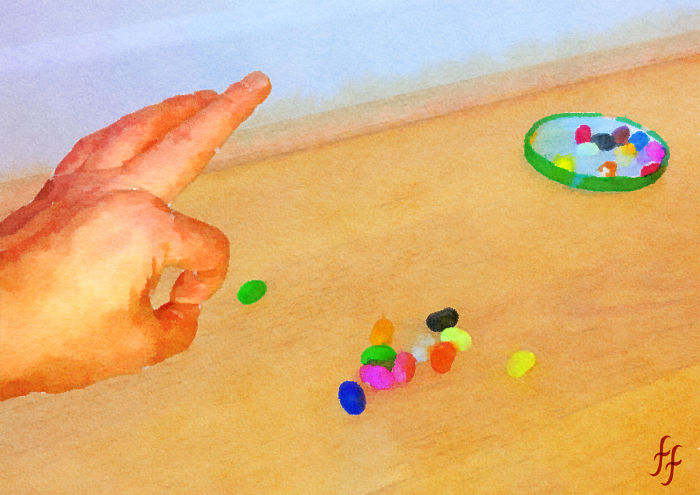 Spontaneous Bean Flicking Leaves Sticky Mess On The Floor