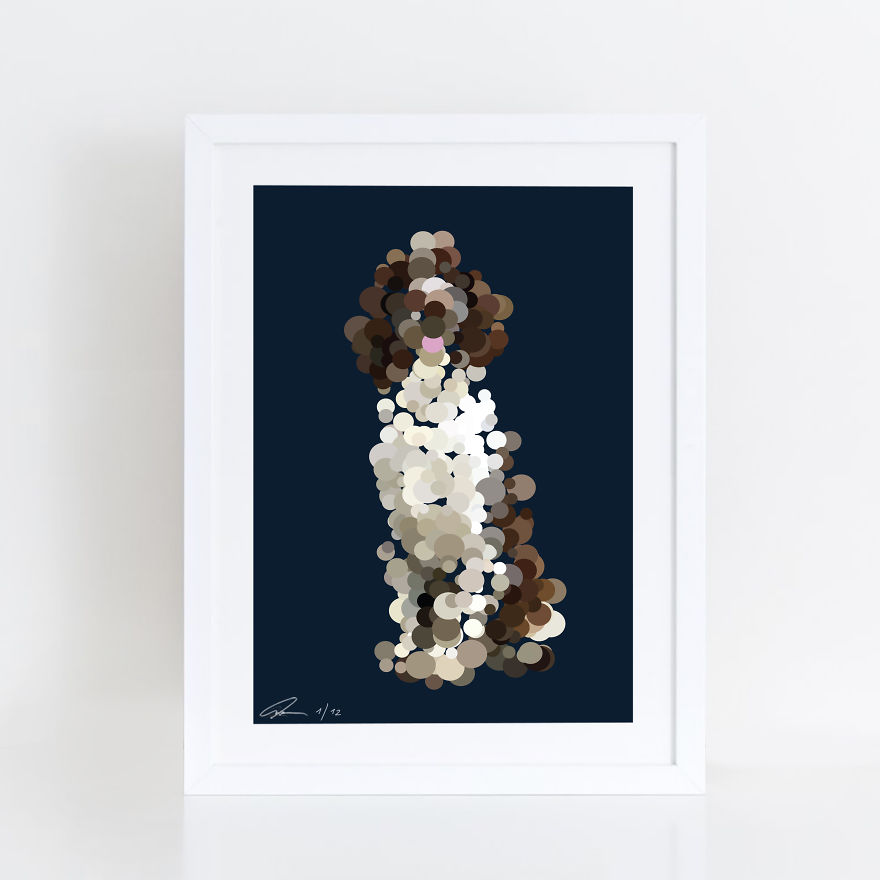 I'm Making Wooden Pointillist Happy Life-Size Dogs Showing Their Tongues