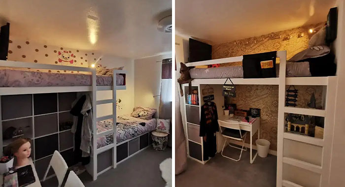 Mom Redoes The Small Bedroom That Her 3 Daughters Share Ensuring Each Of Them Gets Their Own Personal Space