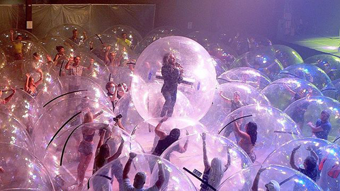 The Flaming Lips Hold A Socially Distanced 'Bubble' Concert Where Everyone's In Their Own Personal Space Bubble