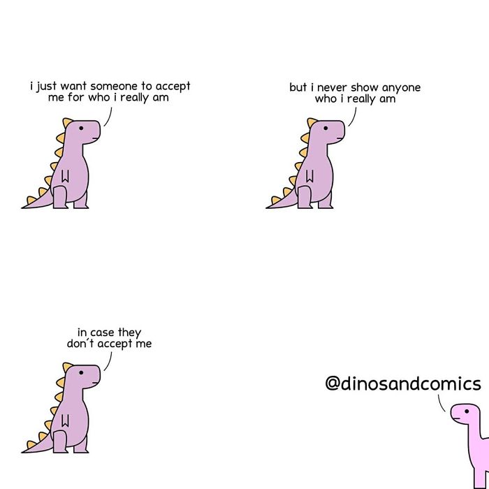 Dinosaur comic about being accepted 
