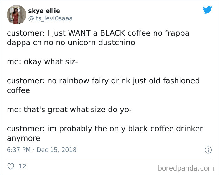 Starbucks Employees Hate When You Act Like You're The Only Black Coffee Drinker Left In The World: