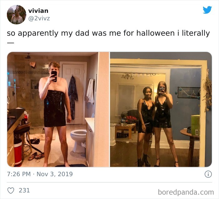 My Dad Dressed As Me For Halloween
