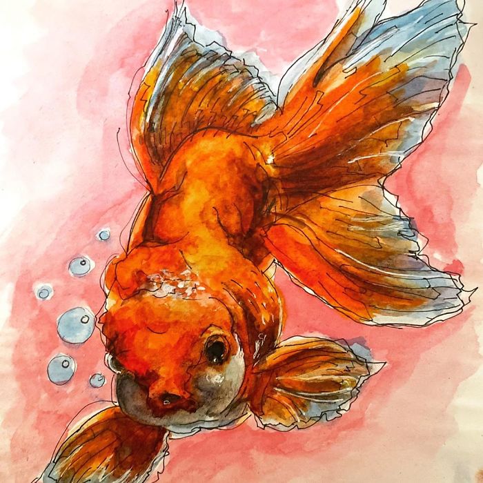Having Fun With Some Watercolours, Blub Blub