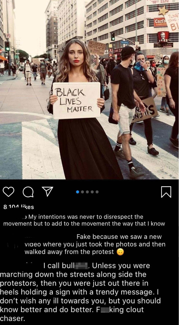 Influencer Using The Black Lives Matter Protests For Clout Gets Called Out In Her Comments And In A Video