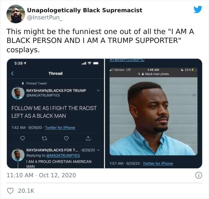 Fake Black Trump Supporter On Twitter Forgets To Crop Out Google Search For His Profile Pic, And It’s Cracking People Up Fake Black Trump Supporter On Twitter Forgets To Crop Out Google Search For His Profile Pic, And It’s Cracking People Up